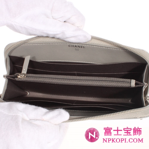 【2011年新作】シャネル クルーズライン アイコン 長財布 シルバー A48051